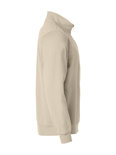 021033 Basic Sweater Half Zip Licht Khaki Clique