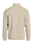 021033 Basic Sweater Half Zip Licht Khaki Clique