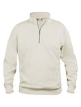 021033 Basic Sweater Half Zip Licht Khaki Clique