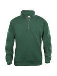 021033 Basic Sweater Half Zip Flessen Groen Clique 