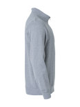 021033 Basic Sweater Half Zip Grijs Melange Clique