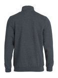 021033 Basic Sweater Half Zip Antraciet Melange Clique