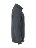 021033 Basic Sweater Half Zip Antraciet Melange Clique
