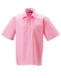 Z937 Heren Pure Cotton Easy Care Poplin Shirt met Korte mouwen RUSSELL