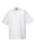 Z937 Heren Pure Cotton Easy Care Poplin Shirt met Korte mouwen RUSSELL