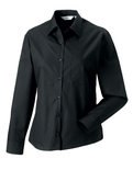 Z936F Dames Pure Cotton Easy Care Poplin Shirt met Lange mouwen RUSSELL