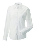 Z936F Dames Pure Cotton Easy Care Poplin Shirt met Lange mouwen RUSSELL