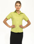 PW302 Dames Poplin Korte mouw Blouse PREMIER