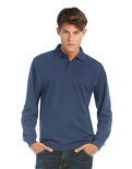 BCPU423 Heavymill piqué Polo shirt met lange mouwen B&C