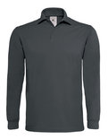 BCPU423 Heavymill piqué Polo shirt met lange mouwen B&C