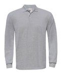 BCPU423 Heavymill piqué Polo shirt met lange mouwen B&C