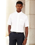 F601 Heren Oxford Shirt met korte mouwen Fruit of the Loom