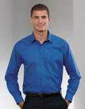 Z936 Heren Pure Cotton Easy Care Poplin Shirt met Lange mouwen RUSSELL