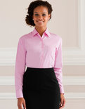 Z936F Dames Pure Cotton Easy Care Poplin Shirt met Lange mouwen RUSSELL