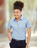 F701 Lady-Fit Oxford Shirt met korte mouwen Fruit of the Loom